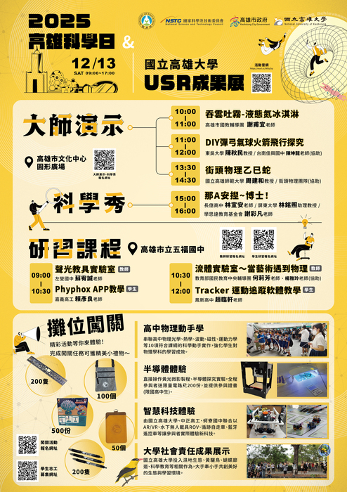 轉知高雄大學「高雄科學日暨國立高雄大學USR成果展」圖片